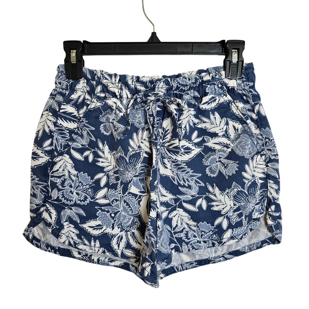 American Eagle Blue Floral Print Fabric Shorts Size XS